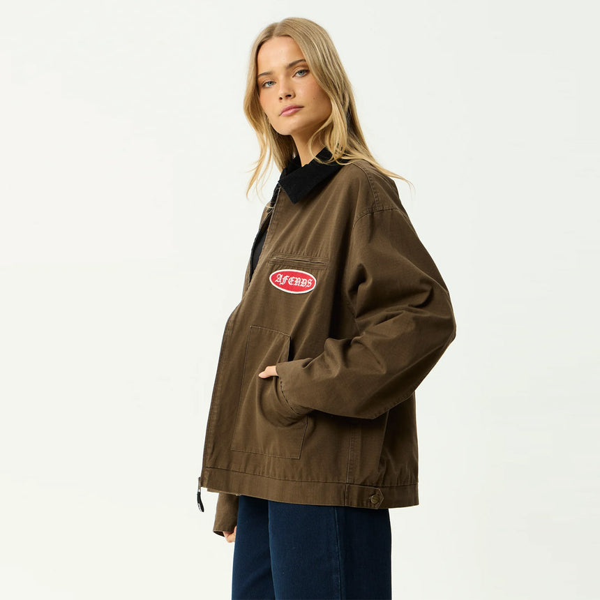 AFENDS Casino Oracle V.2 Workwear Jacket - Washed Coffee