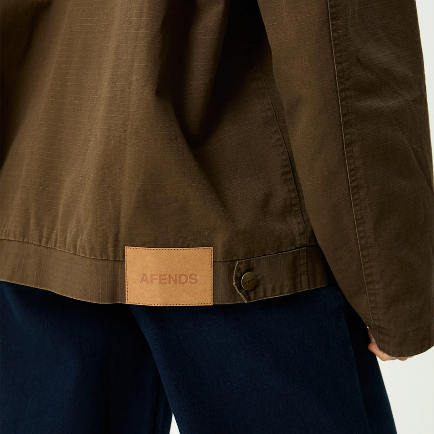 AFENDS Casino Oracle V.2 Workwear Jacket - Washed Coffee