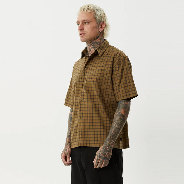 AFENDS Challenger Check Short Sleeve Shirt - Elmwood