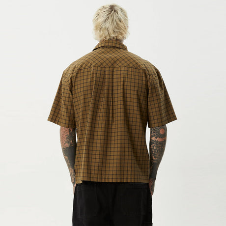 AFENDS Challenger Check Short Sleeve Shirt - Elmwood