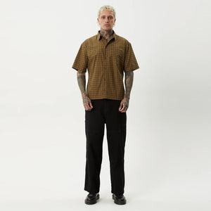 AFENDS Challenger Check Short Sleeve Shirt - Elmwood