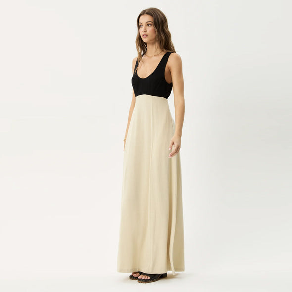 AFENDS Charlotte Maxi Dress - Biscuit/Black