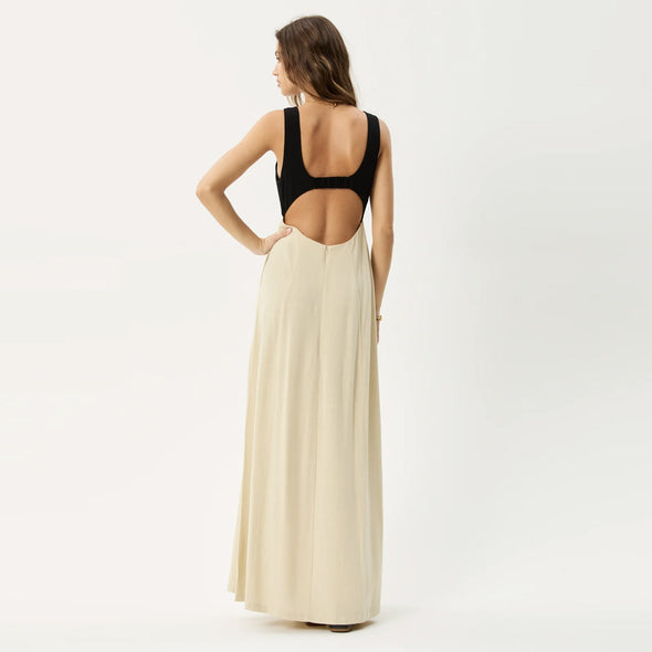 AFENDS Charlotte Maxi Dress - Biscuit/Black