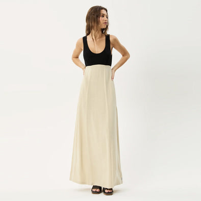 AFENDS Charlotte Maxi Dress - Biscuit/Black