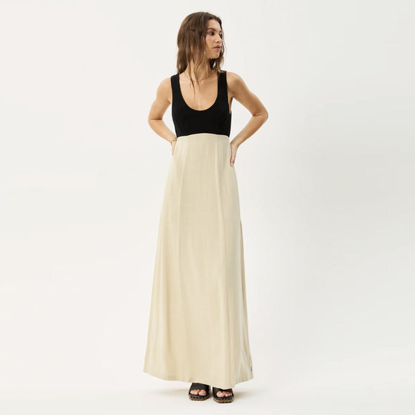 AFENDS Charlotte Maxi Dress - Biscuit/Black