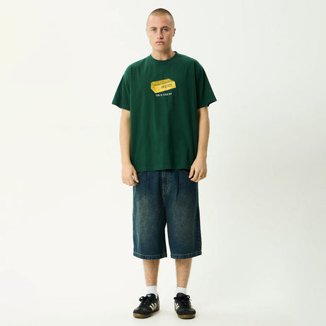 AFENDS Clock Off Recycled Boxy Tee - Washed Pine