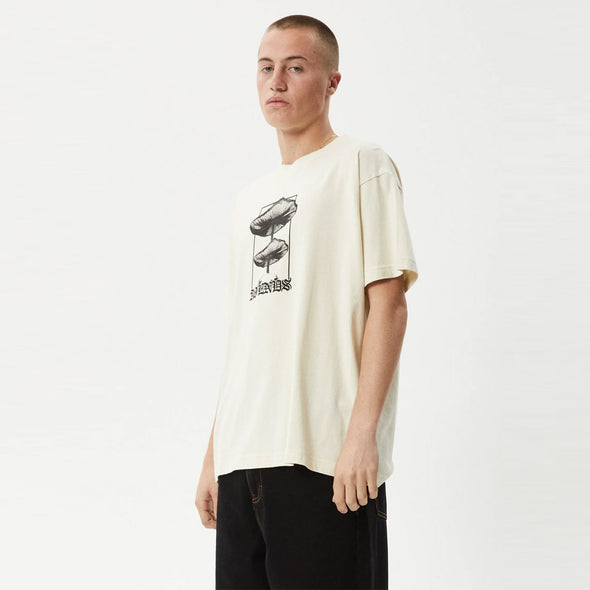 AFENDS Cloudy Boxy Fit Tee - Limestone