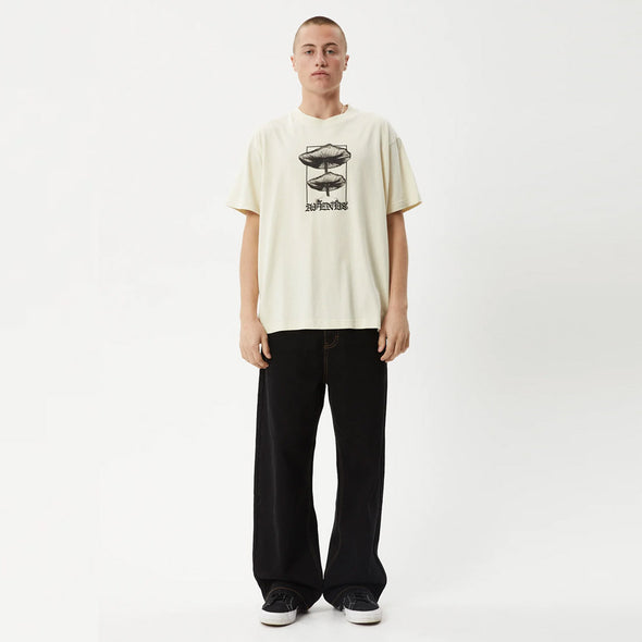 AFENDS Cloudy Boxy Fit Tee - Limestone