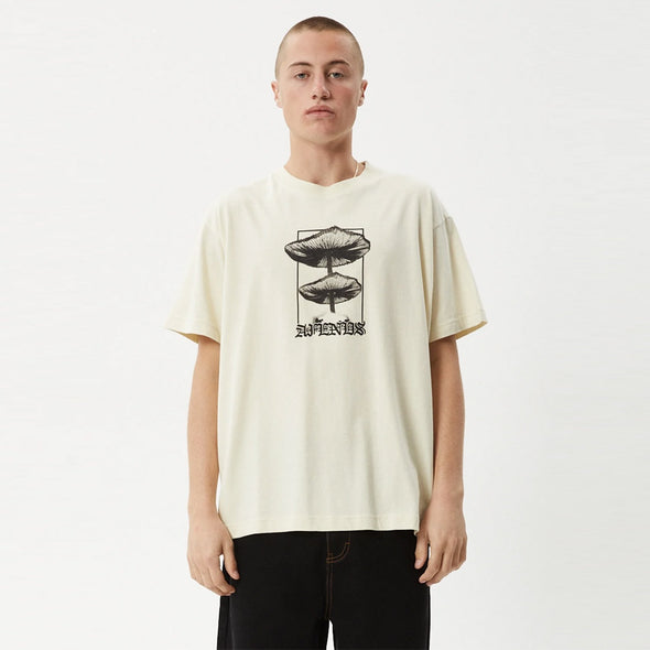 AFENDS Cloudy Boxy Fit Tee - Limestone