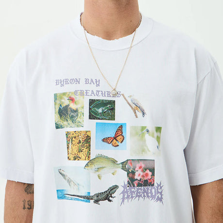 AFENDS Creatures Boxy Tee - White