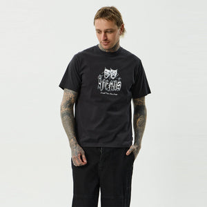 AFENDS Cry Later Retro Fit Tee - Stone Black