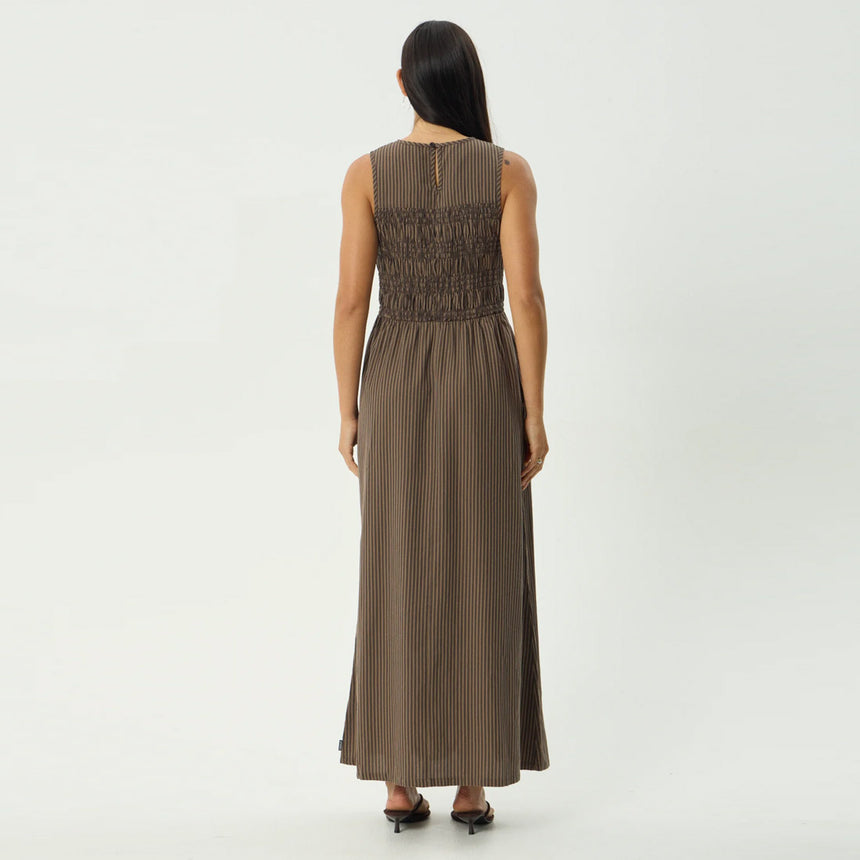 AFENDS Cyrus Maxi Dress - Coffee Stripe