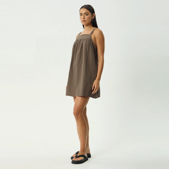 AFENDS Cyrus Mini Dress - Coffee Stripe
