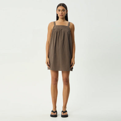 AFENDS Cyrus Mini Dress - Coffee Stripe