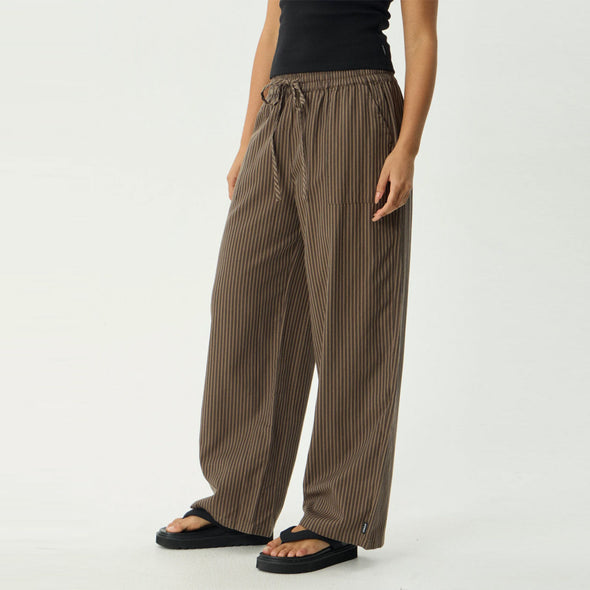 AFENDS Women's Cyrus Wide Leg Pant - Coffee Stripe