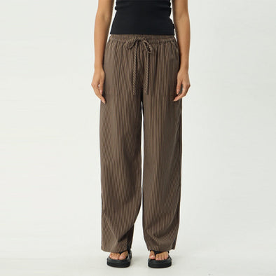 AFENDS Women's Cyrus Wide Leg Pant - Coffee Stripe