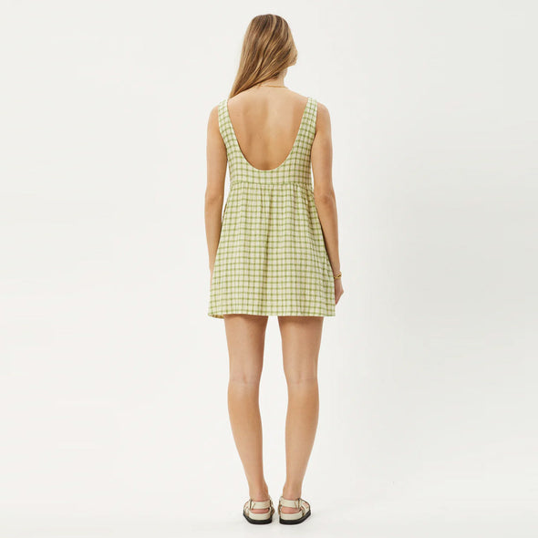 AFENDS Darcy Jesse Seersucker Mini Dress - Lemongrass Check