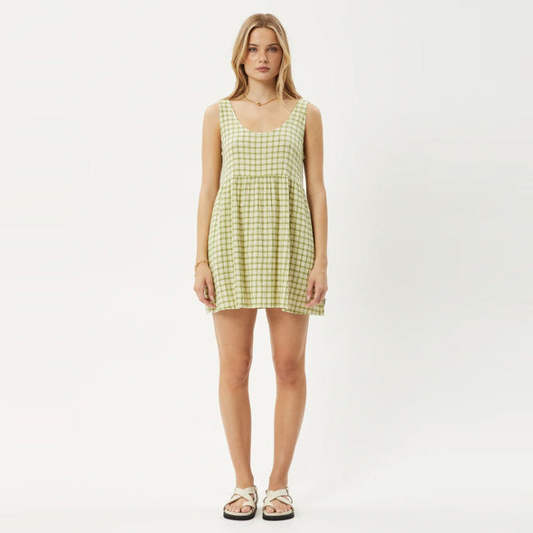 AFENDS Darcy Jesse Seersucker Mini Dress - Lemongrass Check