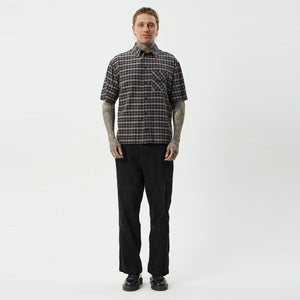 AFENDS Darkness Short Sleeve Shirt - Black Check