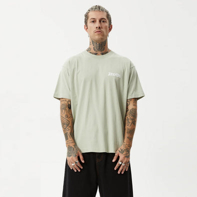 AFENDS Destroyer Boxy Fit Tee - Eucalyptus