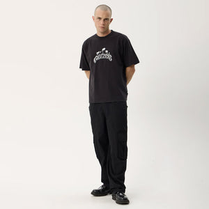 AFENDS Devotion Recycled Heavyweight Boxy Tee - Stone Black