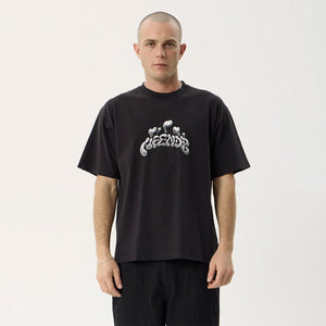 AFENDS Devotion Recycled Heavyweight Boxy Tee - Stone Black