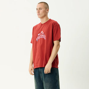 AFENDS Devotion Recycled Heavyweight Boxy Tee - Vintage Ketchup