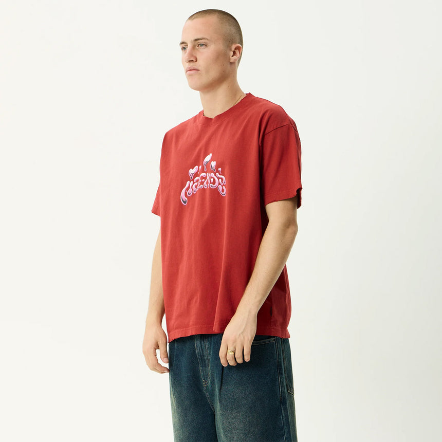AFENDS Devotion Recycled Heavyweight Boxy Tee - Vintage Ketchup