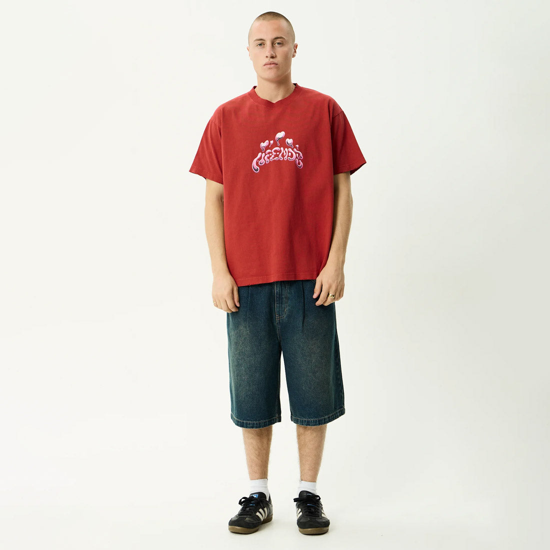 AFENDS Devotion Recycled Heavyweight Boxy Tee - Vintage Ketchup