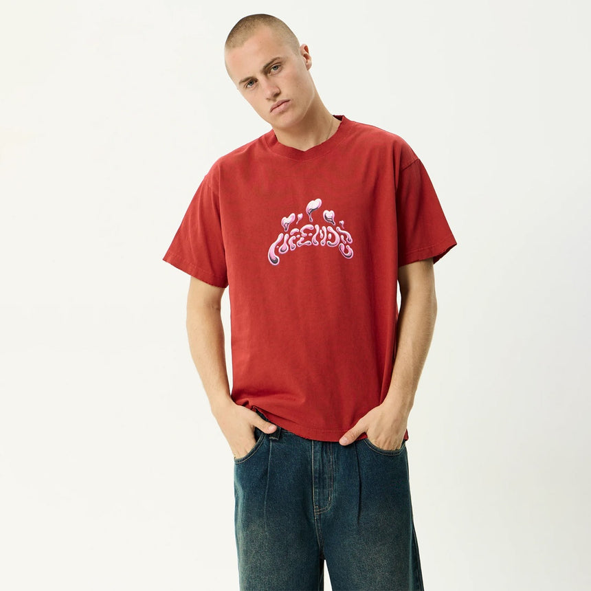 AFENDS Devotion Recycled Heavyweight Boxy Tee - Vintage Ketchup