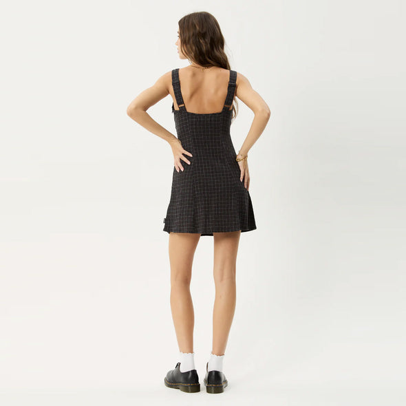 AFENDS Dusk Seersucker Check Mini Dress - Black Check