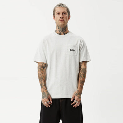 AFENDS Earthling Heavy Weight Boxy Fit Tee - Grey Marle