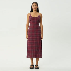 AFENDS Eboni Rumi Seersucker Check Midi Dress - Port Check