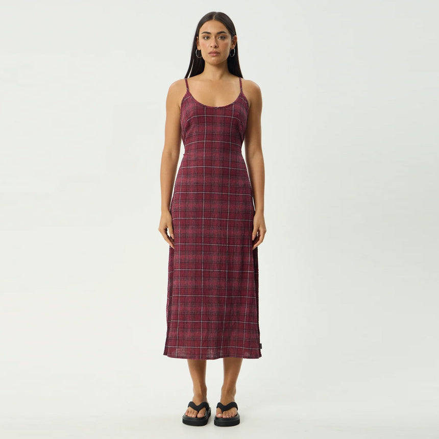 AFENDS Eboni Rumi Seersucker Check Midi Dress - Port Check