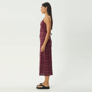 AFENDS Eboni Rumi Seersucker Check Midi Dress - Port Check