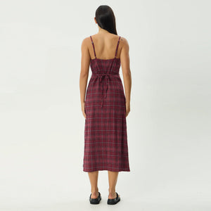 AFENDS Eboni Rumi Seersucker Check Midi Dress - Port Check