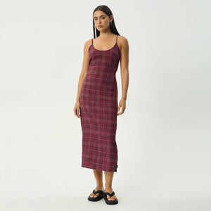AFENDS Eboni Rumi Seersucker Check Midi Dress - Port Check