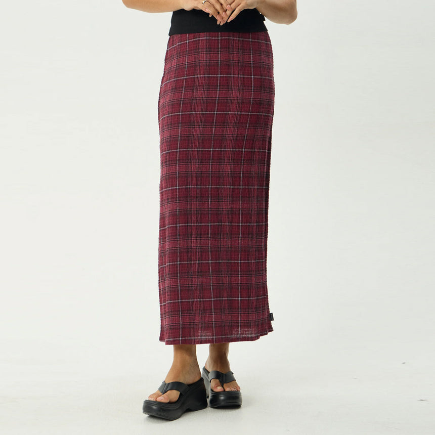 AFENDS Eboni Seersucker Maxi Skirt - Port Check