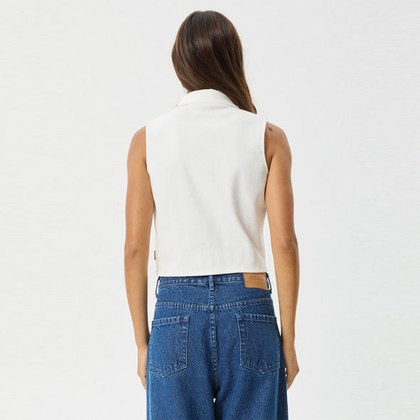 AFENDS Eliza Rib Sleeveless Shirt - White