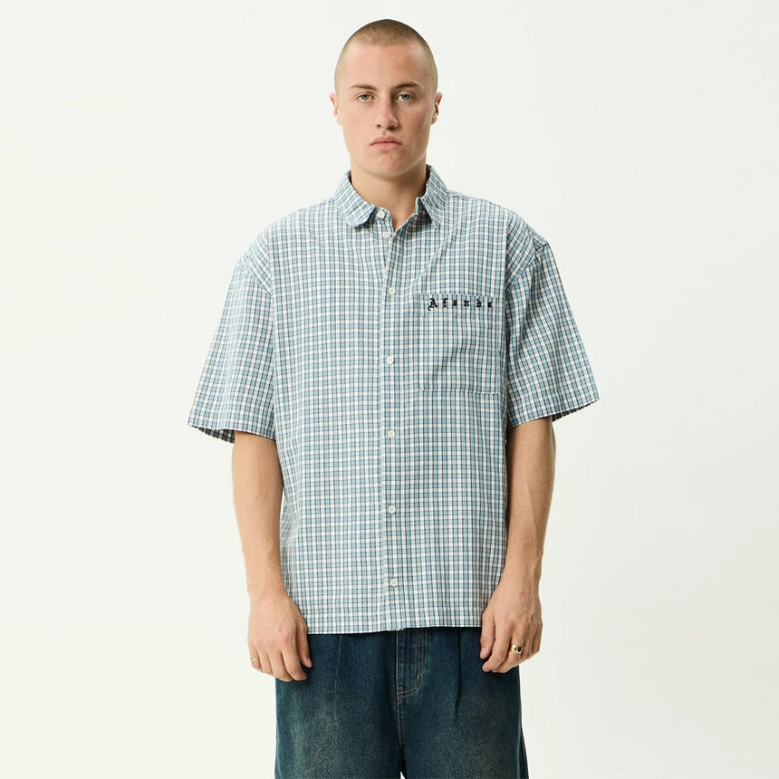 AFENDS Evans Short Sleeve Shirt - Overcast Check