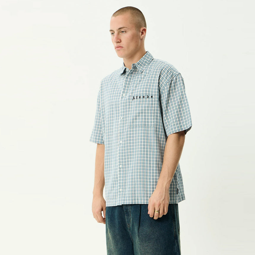 AFENDS Evans Short Sleeve Shirt - Overcast Check