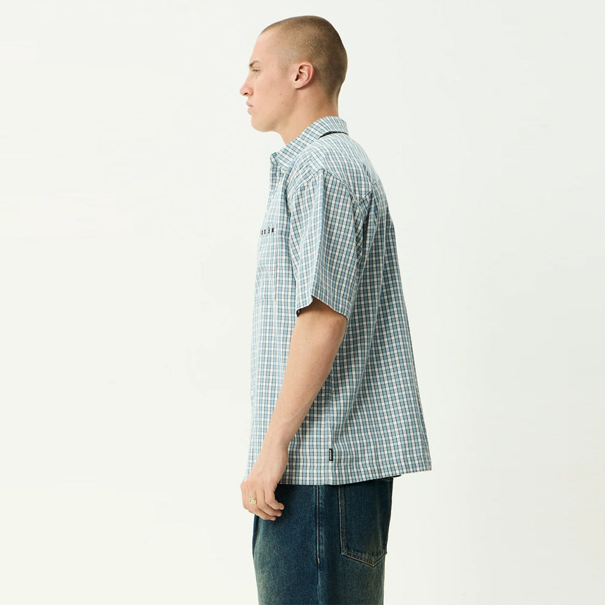 AFENDS Evans Short Sleeve Shirt - Overcast Check