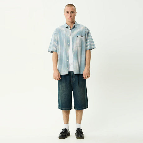 AFENDS Evans Short Sleeve Shirt - Overcast Check