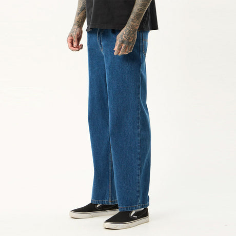 AFENDS Fast Forward Denim Ultra Baggy Jean - Authentic Blue