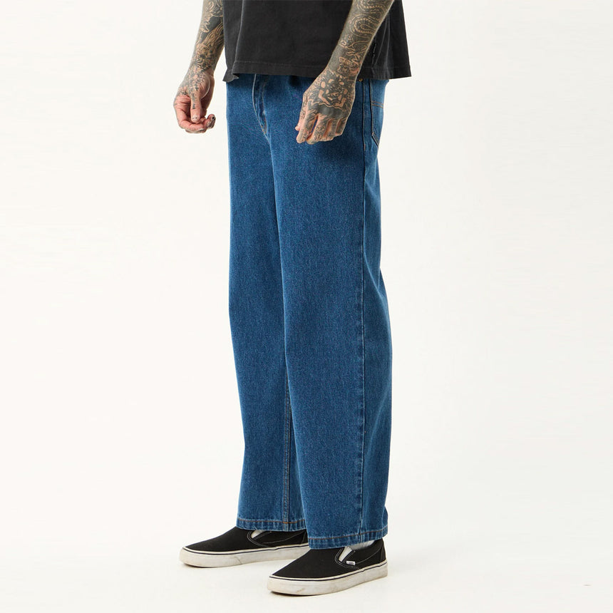 AFENDS Fast Forward Denim Ultra Baggy Jean - Authentic Blue