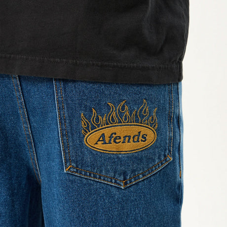 AFENDS Fast Forward Denim Ultra Baggy Jean - Authentic Blue