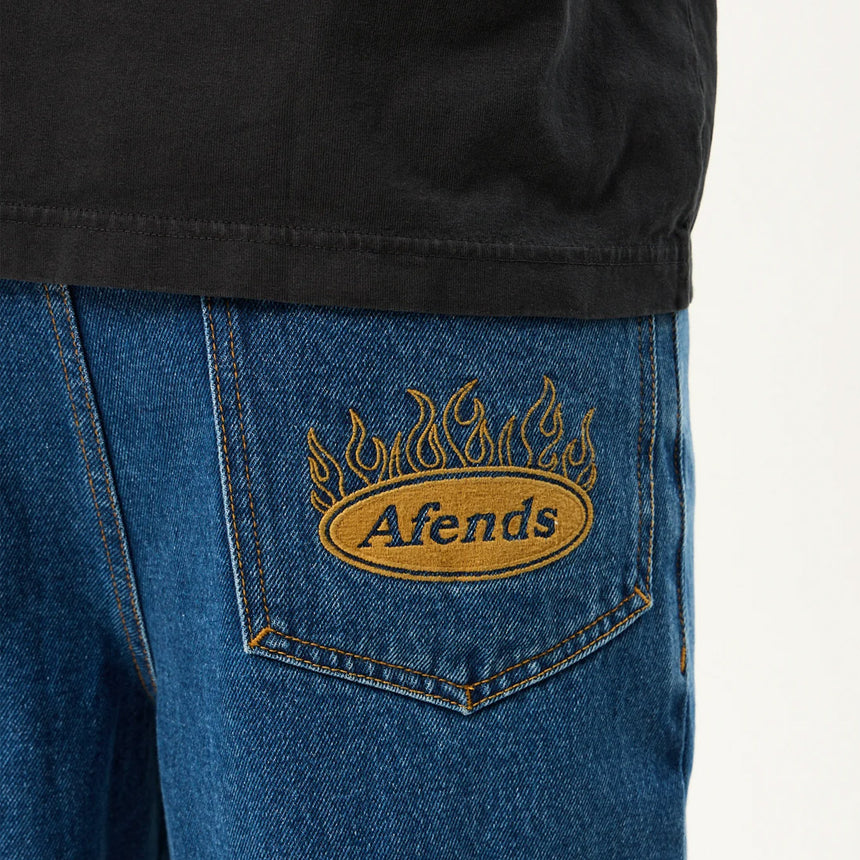AFENDS Fast Forward Denim Ultra Baggy Jean - Authentic Blue