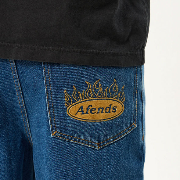 AFENDS Fast Forward Denim Ultra Baggy Jean - Authentic Blue