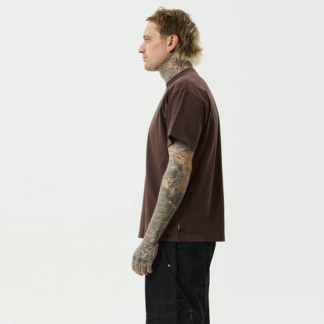 AFENDS Feel Free - Boxy Tee - Washed Coffee