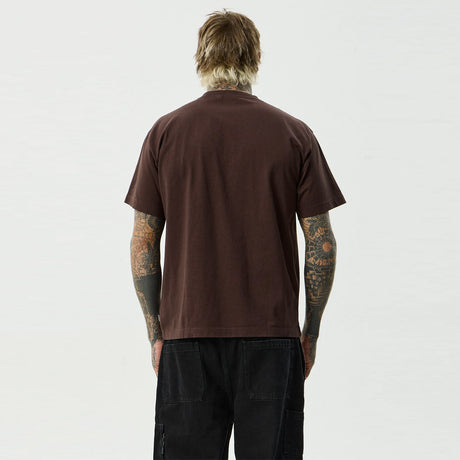AFENDS Feel Free - Boxy Tee - Washed Coffee